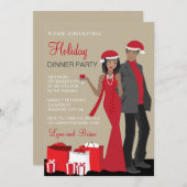 Invitation Dîner de Noël afro-américain (Devant / Derrière)