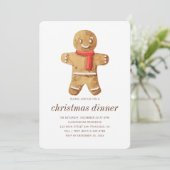 Invitation Dîner de Noël Aquarelle Pain d'argent Homme (Debout devant)