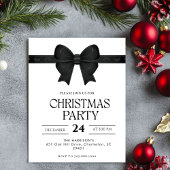 Invitation Dîner de Noël Black Bow