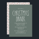 Invitation Dîner de Noël Boho Polka vert<br><div class="desc">Cette invitation à dîner de Noël à pois de boho vert est parfaite pour votre dîner de Noël à la ferme bohème moderne. La police rustique classique mais délicate lui donne un look terreux vintage tout en le gardant mignon et simple. Les pois viennent dans les tons terre du rouge,...</div>