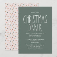 Dîner de Noël Boho Polka vert