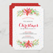 Invitation Dîner de Noël bouquet (Devant / Derrière)