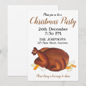 Invitation Dîner de Noël britannique fête de la Turquie (Devant / Derrière)
