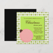 Invitation Dîner de Noël carré (Devant / Derrière)