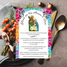 Dîner de Noël chrétien Gloire à Dieu espagnol