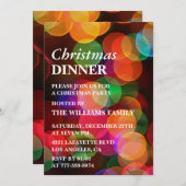 Invitation Dîner de Noël Confetti Sparkle (Devant / Derrière)