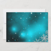 Invitation Dîner de Noël Crystal Snowflake turquoise (Dos)