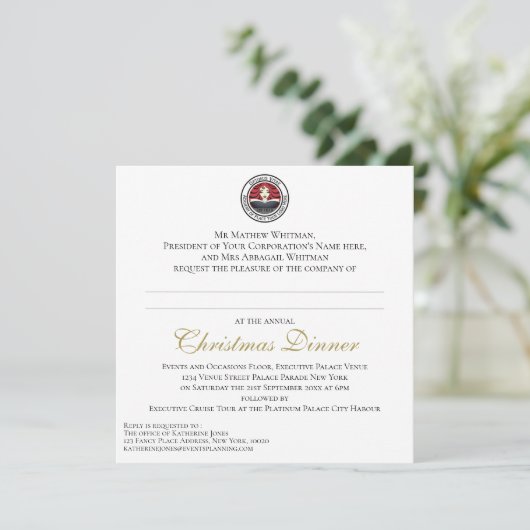 Invitation Dîner de Noël d'entreprise (Debout devant)