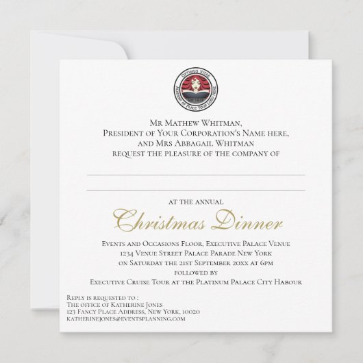 Invitation Dîner de Noël d'entreprise (Devant)