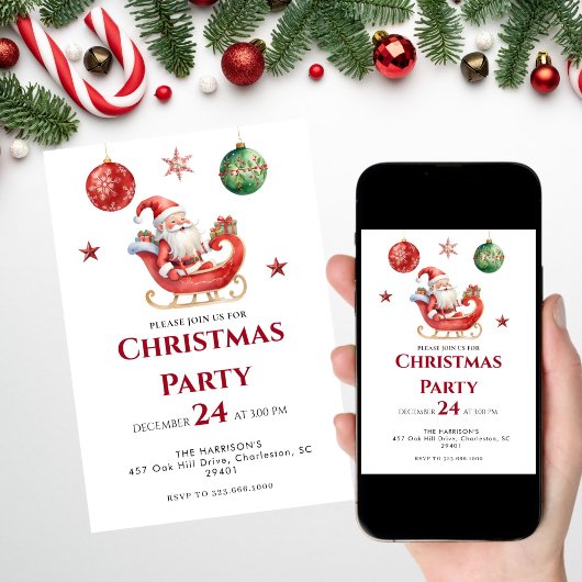 Invitation Dîner de Noël des Fêtes modernes