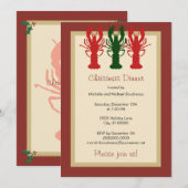 Invitation Dîner de Noël du homard (Devant / Derrière)