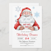 Invitation Dîner de Noël du Père Noël (Devant / Derrière)