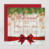 Invitation Dîner de Noël élégant Décor (Devant / Derrière)