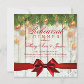 Invitation Dîner de Noël élégant Décor (Devant)