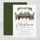 Invitation Dîner de Noël élégant Entreprise/Personnel (Devant / Derrière)
