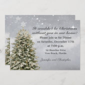 Invitation Dîner de Noël Élégant, Tombé, (Devant / Derrière)