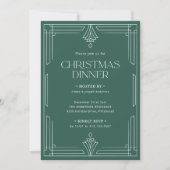 Invitation Dîner de Noël élégant | Vacances Vertes (Devant)