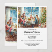 Invitation Dîner de Noël en famille (Devant / Derrière)