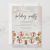 Invitation Dîner de Noël Fête Dîner Moderne Aquarelle (Devant)