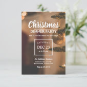 Invitation Dîner de Noël Fête Lumières Élégantes (Debout devant)