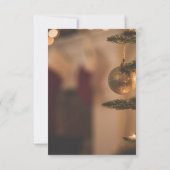 Invitation Dîner de Noël Fête Lumières Élégantes (Dos)