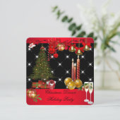 Invitation Dîner de Noël Fête Rouge Blanc 2 (Debout devant)