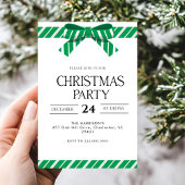 Invitation Dîner de Noël Green Bow