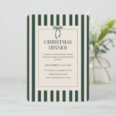 Invitation Dîner de Noël Green Stripe (Debout devant)