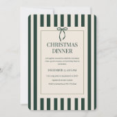 Invitation Dîner de Noël Green Stripe (Devant)