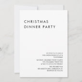 Invitation Dîner de Noël minimaliste (Devant)