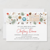 Invitation Dîner de Noël moderne Festive Vacances d'hiver (Devant)