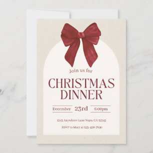 Invitation Dîner de Noël personnalisable Élégantes Fêtes