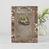 Invitation Dîner de Noël pour Camion Rustique en bois (Debout devant)