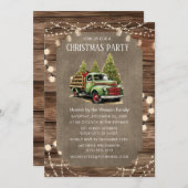 Invitation Dîner de Noël pour Camion Rustique en bois (Devant / Derrière)