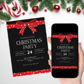 Invitation Dîner de Noël Red Bow
