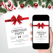 Invitation Dîner de Noël Red Bow