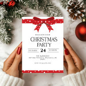 Invitation Dîner de Noël Red Bow