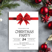 Invitation Dîner de Noël Red Bow