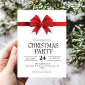 Invitation Dîner de Noël Red Bow