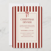 Invitation Dîner de Noël rouge (Devant)