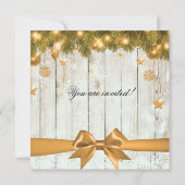 Invitation Dîner de Noël rustique Décor (Dos)