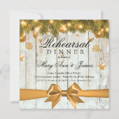 Invitation Dîner de Noël rustique Décor (Devant)