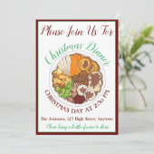 Invitation Dîner de Noël UK Festive British Food (Debout devant)