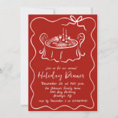 Invitation Dîner de Noël Whimsical à la main (Devant)