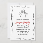 Invitation Dîner de Noël Whimsical à la main (Devant)