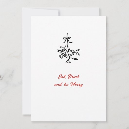 Invitation Dîner de Noël Whimsical à la main (Dos)