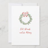 Invitation Dîner de Noël Whimsical à la main (Dos)