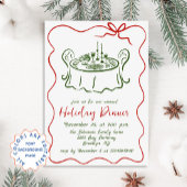 Invitation Dîner de Noël Whimsical à la main