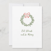 Invitation Dîner de Noël Whimsical à la main (Dos)