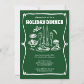 Invitation Dîner de Noël Whimsical Fête sur mesure (Devant)